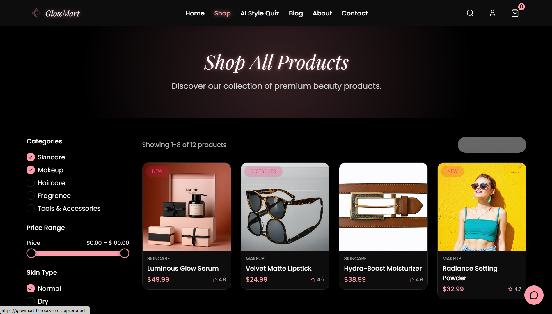 GlowMart: A storefront that knows your skin.